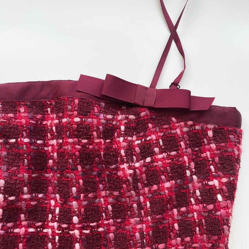 Women's Y2K Betsey Johnson Red and Pink Tweed Dress Size XS/Small - Picture 2 of 10